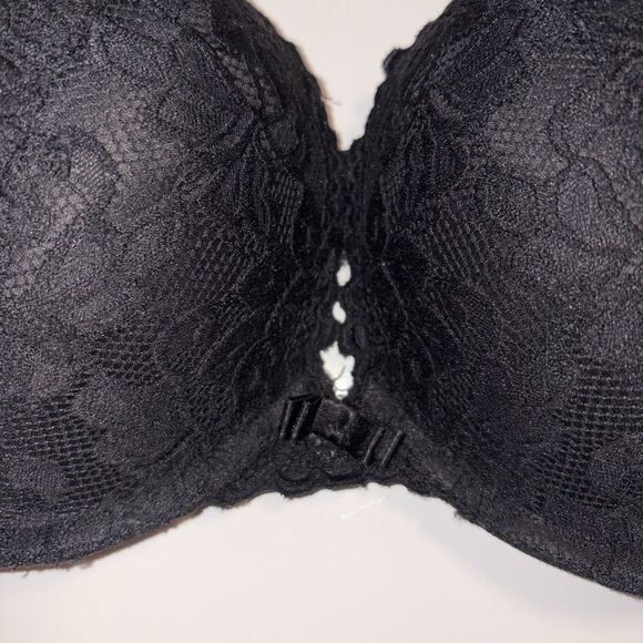 Frederick's Of Hollywood Black Lace Push Up Bra Size 38D Convertible - Picture 3 of 15